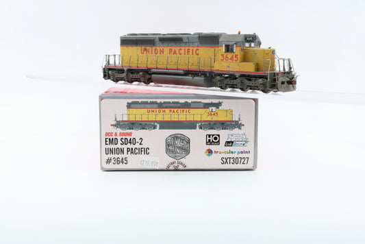 Scale Trains, Rivet Counter, HO scale, Union Pacific (UP) SD40-2 3645 DCC with sound, SXT30727, Weathered, preowned, missing horn