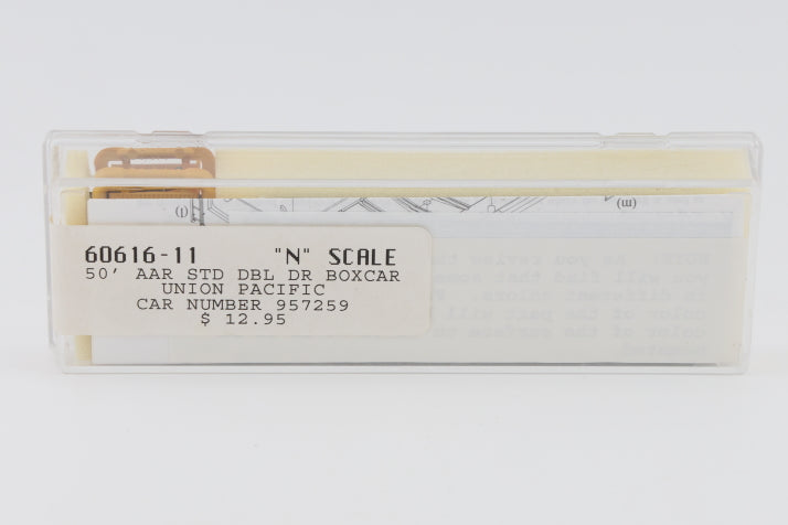 Intermountain N scale Union Pacific (UP) 50' AAR Standard Double Door Boxcar kit, 957259 60616-11, preowned, new in box