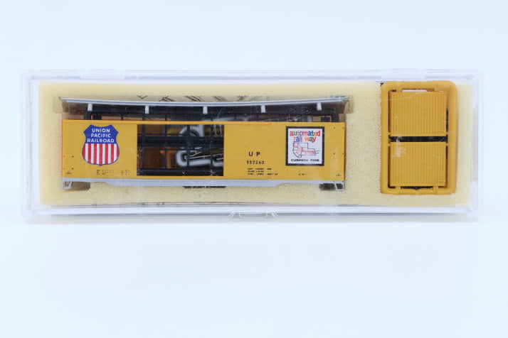 Intermountain N scale Union Pacific (UP) 50' AAR Standard Double Door Boxcar kit, 957260 60616-12, preowned, new in box