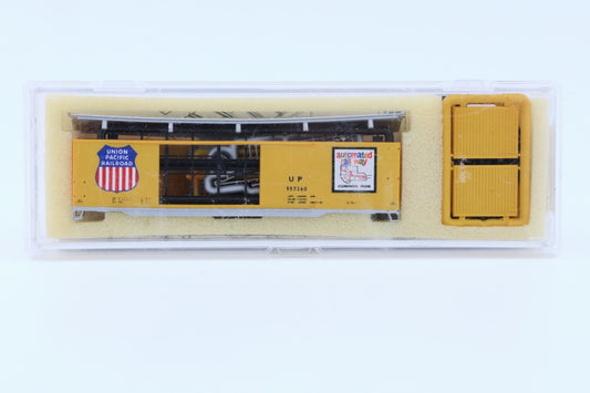 Intermountain N scale Union Pacific (UP) 50' AAR Standard Double Door Boxcar kit, 957260 60616-12, preowned, new in box