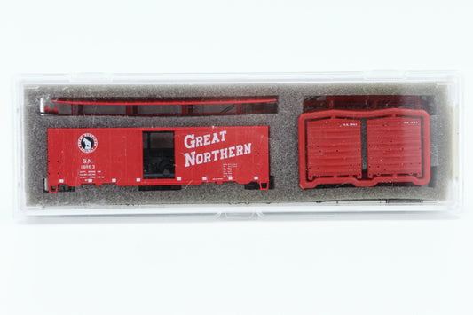 Intermountain N scale Great Northern (GN) 40' 12 Panel Boxcar kit, 18163 61002-05, preowned, new in box