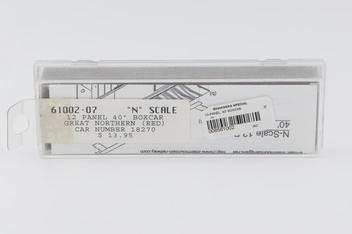 Intermountain N scale Great Northern (GN) 40' 12 Panel Boxcar kit, 18270 61002-07, preowned, new in box