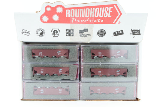 MDC-Roundhouse N scale 12 Car set-kits Chicago and Northwestern (CNW) 3-bay hopper cars kits, 12 different numbers, pre-owned, NIB