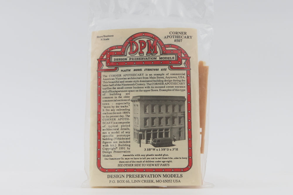 DPM, Design Preservation Models, N scale, Corner Apothecary kit, #507