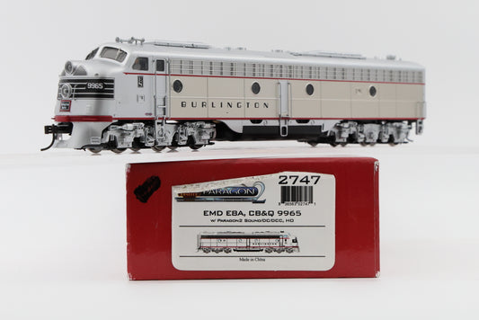 Broadway Limited, BLI, EMD E8A Chicago Burlington and Quincy, CB&amp;Q 9965, w/Paragon Sound DC/DCC, pre- owned, believed to be new in box, 2747