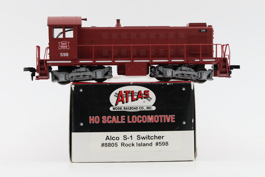 Atlas Classic HO Scale Alco S-1 Switcher Rock Island #598, #8805, horn hook couplers