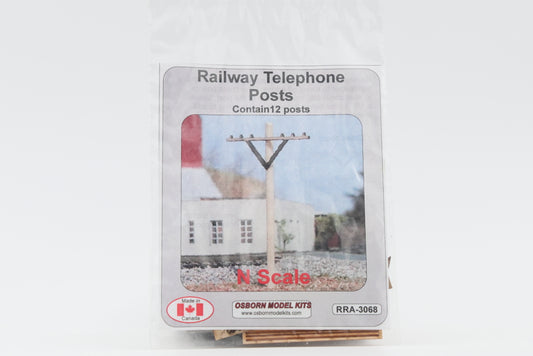 Osborn Model Kits, N scale, Railways Telephone Posts, 12 posts, RRA-3068