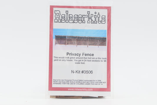 RsLaser Kits, N scale, Privacy Fence Kit, #3506