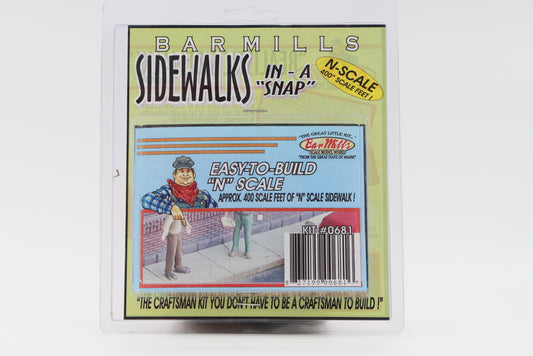 Bar Mills N scale Sidewalks in a snap, 400 scale feet, Kit#0681