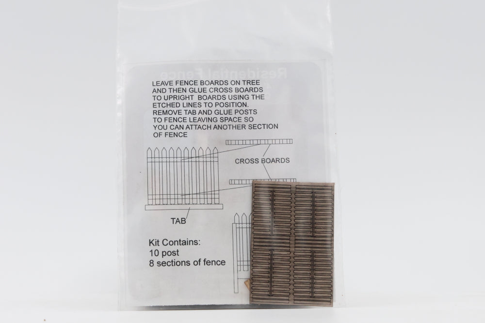 Osborn Model Kits, N scale, residential fence, 4' tall residential fence, contains 80 scale ft, RRA-3014