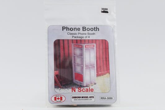 Osborn Models Kit, N scale, Phone booth, Classic Phone Booth Package of 4, Kit, RRA-3088