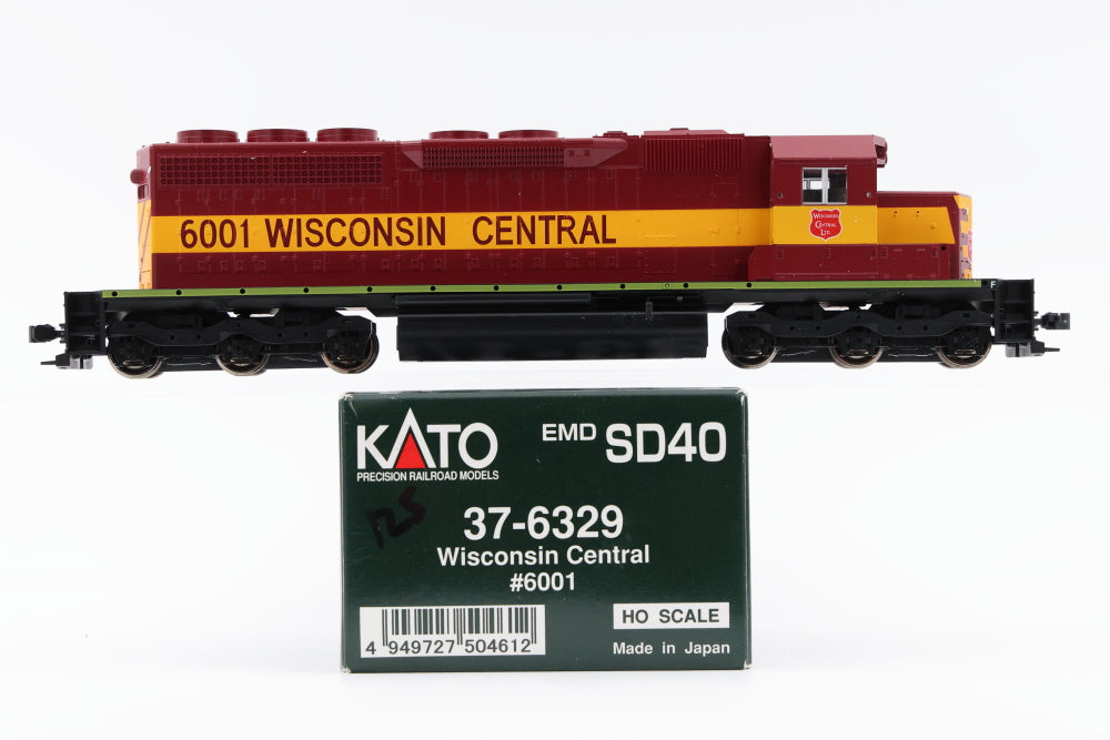 Kato HO scale Wisconsin Central EMD SD40, 6001, 37-6329, DC, used