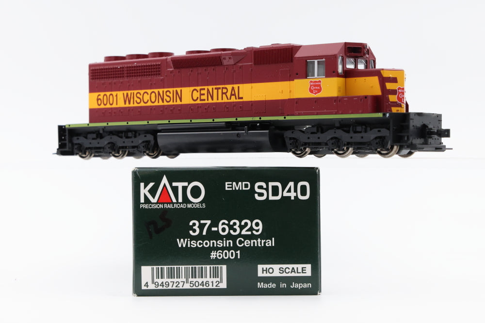 Kato HO scale Wisconsin Central EMD SD40, 6001, 37-6329, DC, used