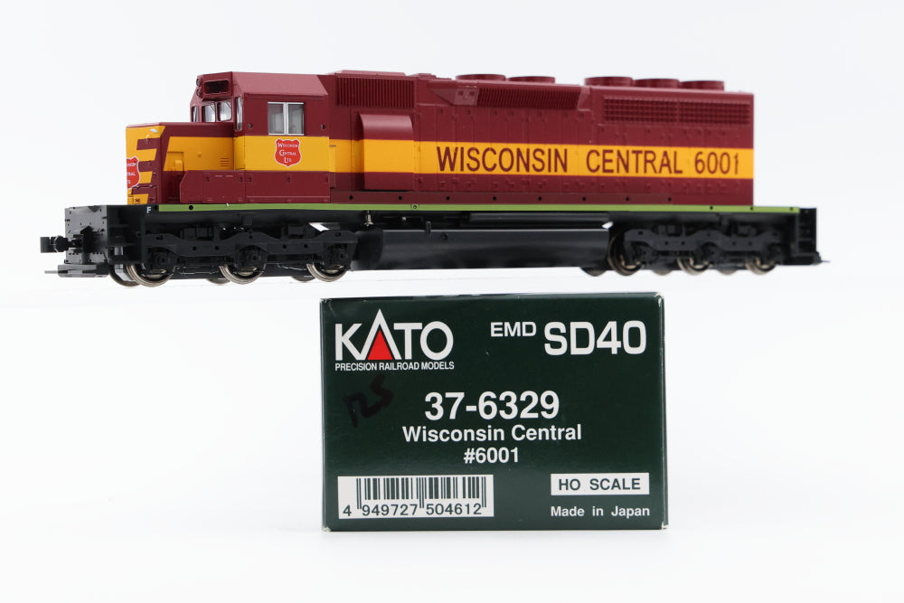 Kato HO scale Wisconsin Central EMD SD40, 6001, 37-6329, DC, used
