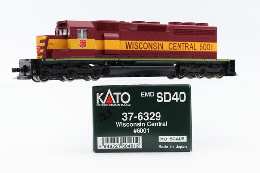 Kato HO scale Wisconsin Central EMD SD40, 6001, 37-6329, DC, used