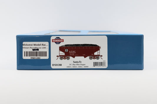 Athearn-Roundhouse Ready to Run Santa Fe 34' 2-Bay offset hopper(s), 4 car set, 180323,180845,180861,180909; RND1280