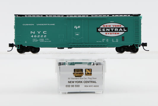 Micro Trains Line New York Central, 50ft Standard Box car, Plug Door, #48222, 032 00 550