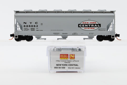 Micro Trains Line New York Central, 3-Bay Covered Hopper w/Round Hatches, #886062, 093 00 030