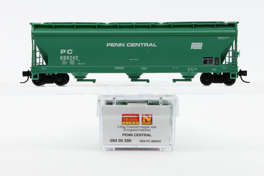 Micro Trains Line Penn Central, 3-Bay, Covered Hopper w/Elongated Hatches, #888242, 094 00 590