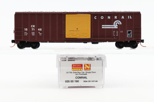 Micro Trains Line Conrail, 50ft Rib Side Box Car, Single Door, w/o roofwalk #157146, 025 00 190