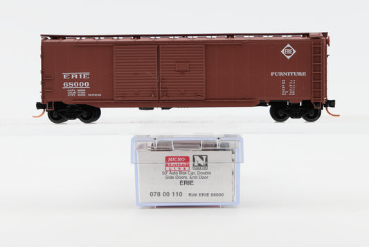Micro Trains Line Erie, 50ft Auto Box Car Double Side Doors, End Door #68000, 078 00 110