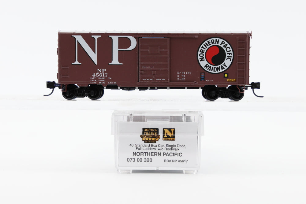 Micro Trains Line Northern Pacific 40ft Standard Box Car, Single Door, Full Ladders w/o roof walk, #45617, 073 00 320