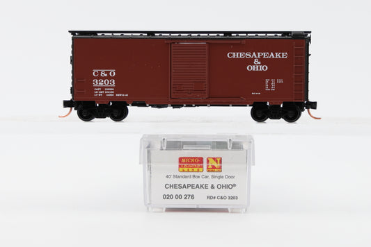 Micro Trains Line Chesapeake and Ohio 40' Standard Box Car, Single Door, #3203, 020 00 276