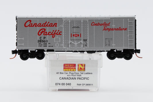 Micro Train Lines Canadian Pacific 40' Box Car, Plug door, Murphy Roof, Tall Ladders w/o roof walk, #285611, 074 00 040