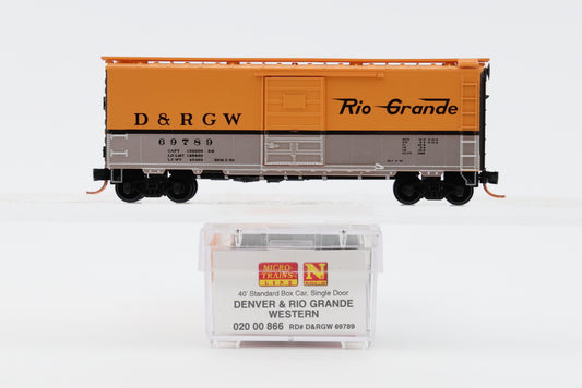 Micro Trains Line Denver and Rio Grande Western, DRGW, 40' Standard Box Car, Single Door, #469789, 020 00 866