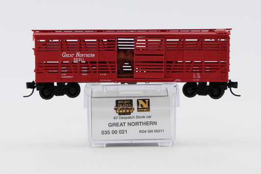 Micro Trains Line Great Northern 40ft Despatch Stock car, #55211, 035 00 021