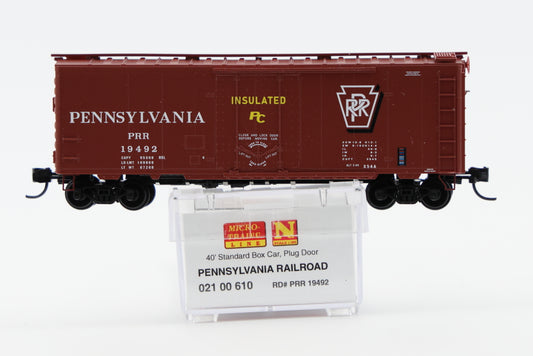 Micro Trains Line Pennsylvania 40' Standard Box Car,Plug Door, #19492, 021 00 610