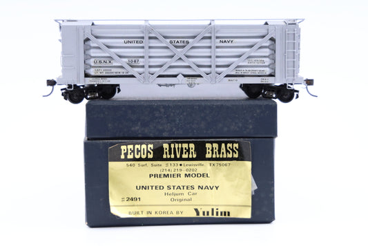 Pecos River Brass, Premier Model, United States Navy Helium Car Original, #2491, Painted and decaled, Original box has some wear