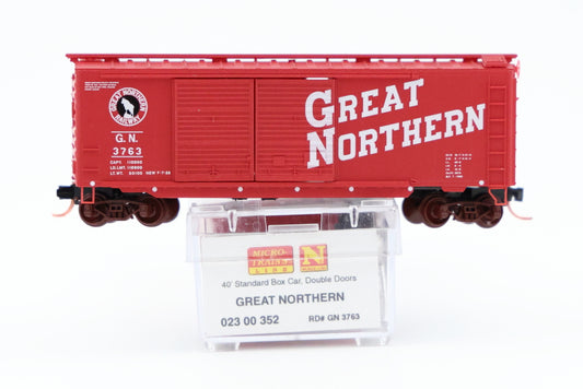 Micro Trains Line Great Northern, 40ft Standard box car, Double Door, #3763, 023 00 052