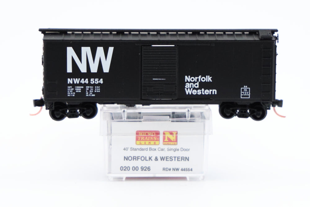 Micro Trains Line Norfolk and Western, 40ft Standard box car, single Door, #44554, 020 00 926