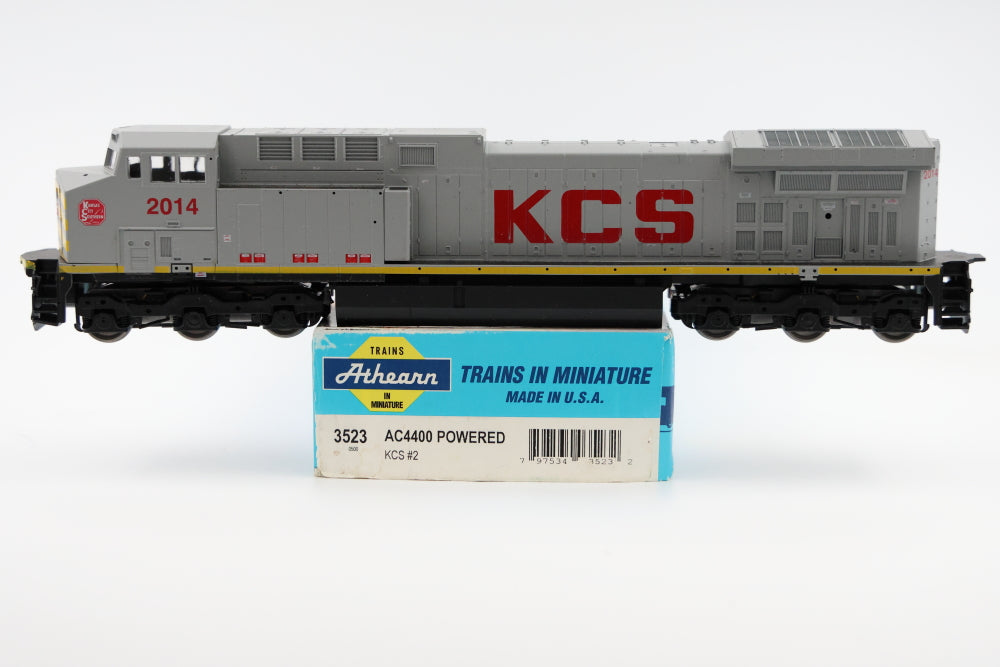 Athearn HO Scale Kansas City Southern GE AC4400 2014, Blue Box, 3523, DC loco