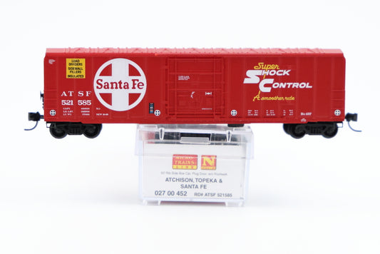 Micro Trains Line Santa Fe, 50ft Rib Side Box Car, Plug Door, w/o Roofwalk #521585, 027 00 452