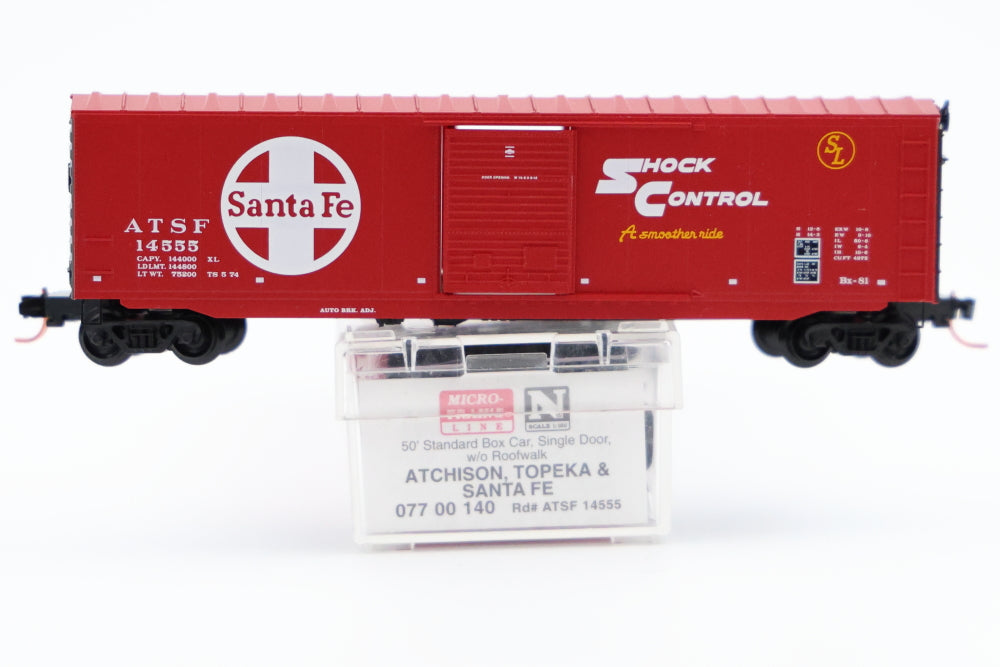 Micro Trains Line Atchisom, Topeka, and Santa Fe, 50ft Standard Box Car, Single Door, w/o Roofwalk #14555, 077 00 140