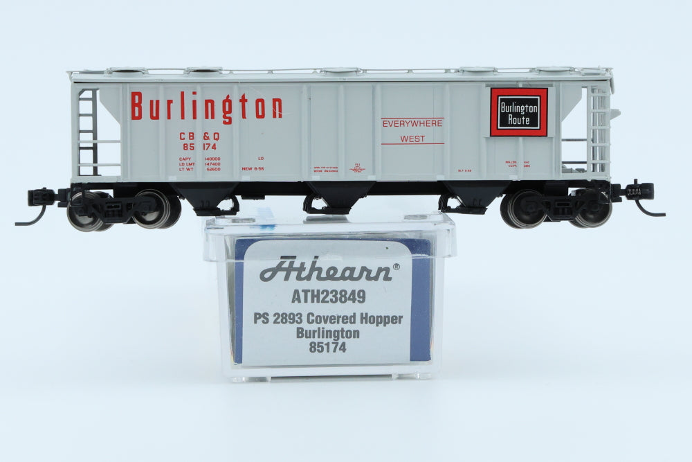 Athearn N scale PS 2893 Covered Hopper, Chicago, Burlington, and Quincy, #85130, ATH23848