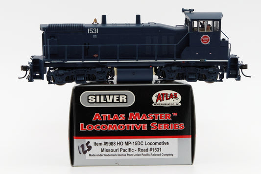 Atlas HO Scale Missouri Pacific MP15DC 1531, Item #9988, DC Loco believed to be new in box, pre-owned