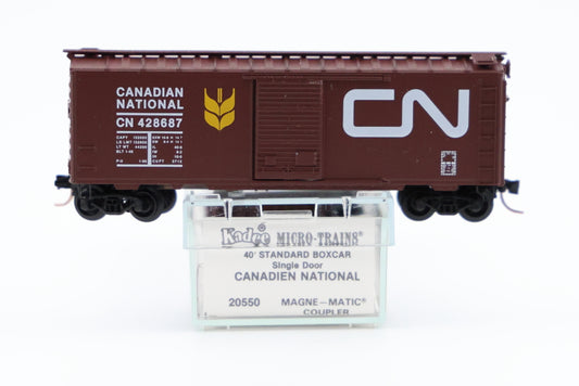 Micro Trains Line Canadien National, 40ft Standard Box Car Single Door, #428687, 20550