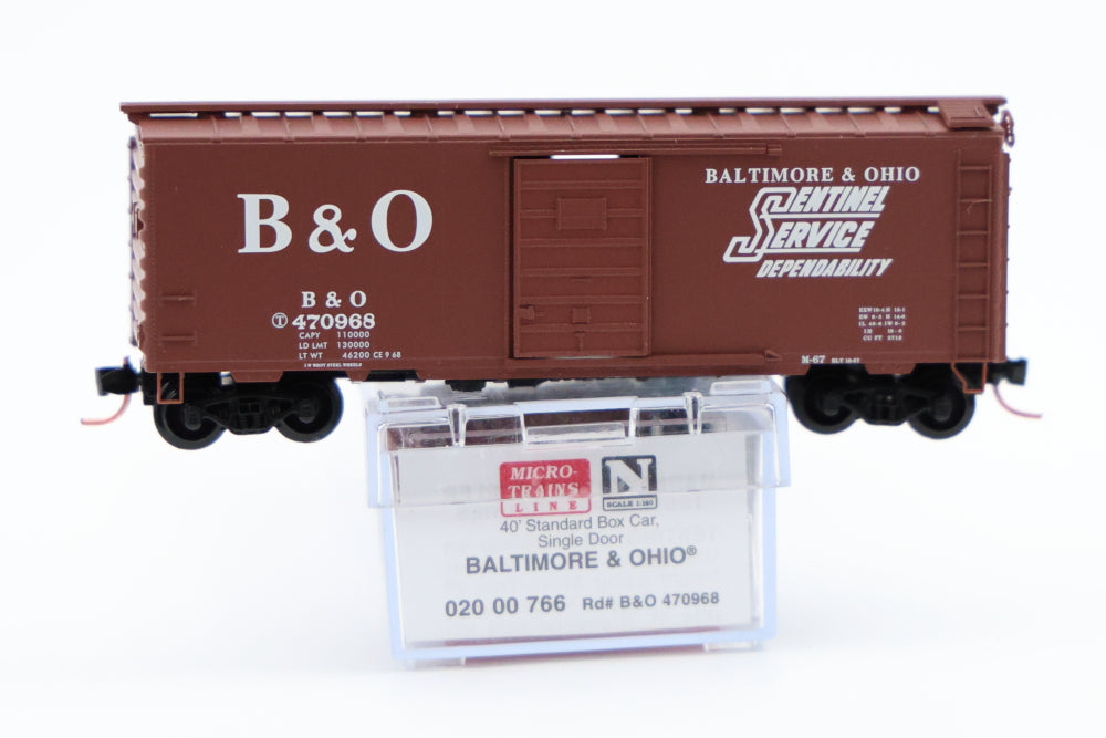 Micro Trains Line Baltimore and Ohio, 40ft Standard Box Car, Single Door, #470968, 020 00 766