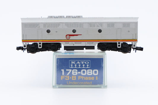 Kato N scale Santa Fe F3B, Phase II, no number, DC, Rapido Style couplers, new in box, Pre-owned, never used, 176-080