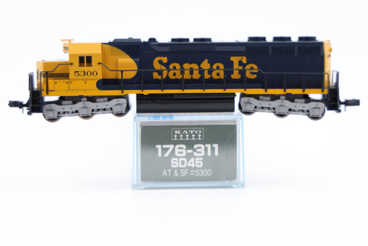 Kato N scale Santa Fe SD45 5300, DC, rapido style couplers