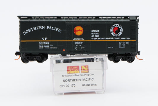 Micro Trains Line Northern Pacific 40ft Standard Box car, Plug door, #98522, 021 00 170