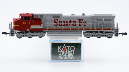 Kato N scale Santa Fe C44-9W #600, DC, Rapido style couplers, new in box, Pre-owned, never used, 176-3501