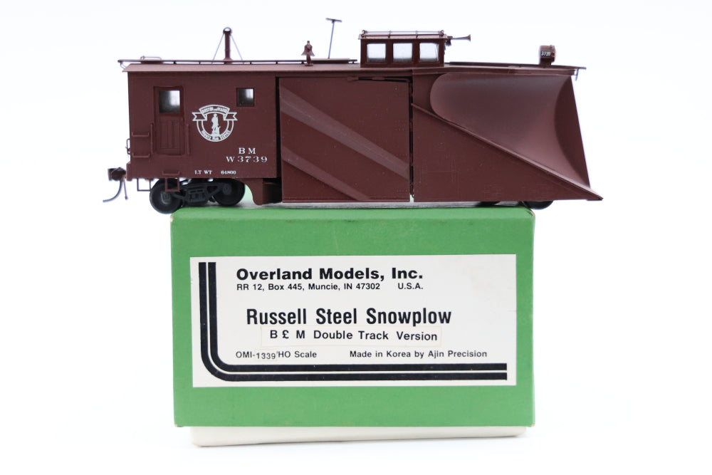 Overland Models Inc. Boston and Maine Russell Steel Snowplow, Double Track Version, OMI-1339, Factory Painted