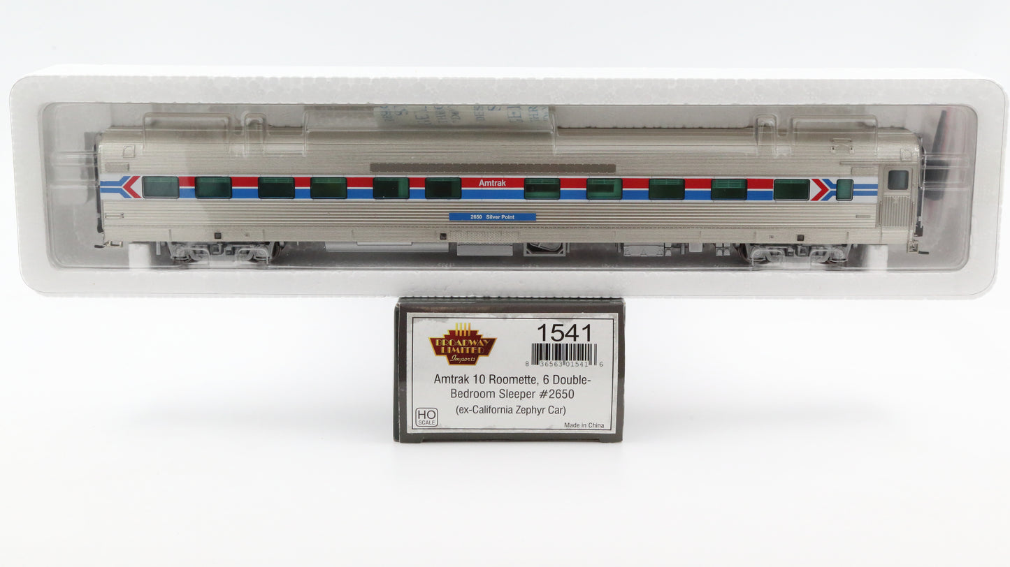 HO Scale Broadway Limited California Zephyr Amtrak 10 Roomette, 6 Double Bedrooms Sleeper "Silver Point" #2640, BLI 1541