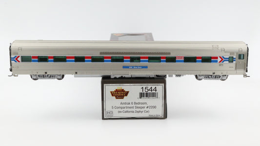 HO Scale Broadway Limited California Zephyr Amtrak 6 Bedroom, 5 Compartment Sleeper "Silver Dove" #2200, BLI 1544