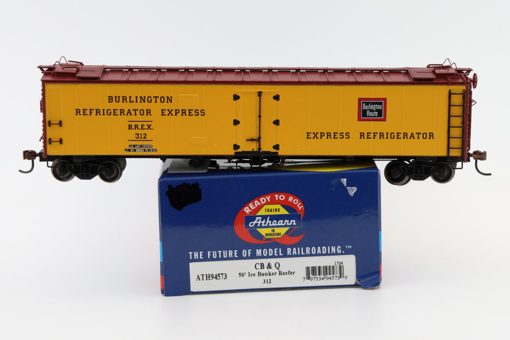 Athearn Ready to Run Chicago Burlington and Quincy 50' Ice Bunker reefer #312, ATH94573