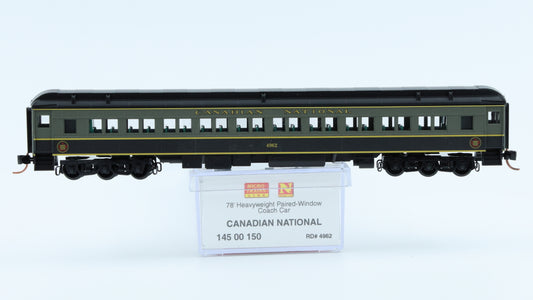 Micro Train Lines Canadian National 78" Heavyweight Paired-Window Coach Car, 4962, 145 00 150